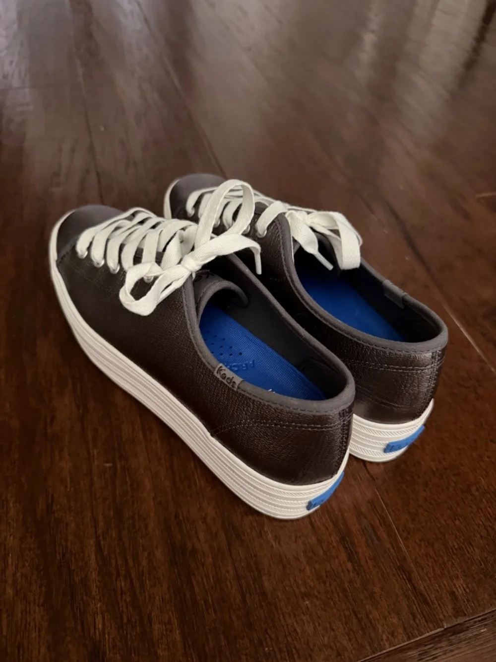 Keds platform metallic grey shoes